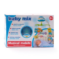 Körhinta a kiságy fölé világító vetítővel  Baby Mix piros
