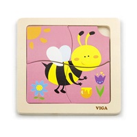 Fa képes kirakó puzzle Viga 4 db méhecske