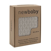 Bambusz kötött takaró New Baby mintával 100x80 cm light grey