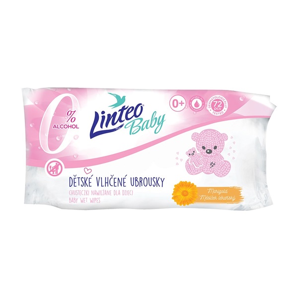 Nedves törlőkendő Linteo Baby 72 db Soft and cream