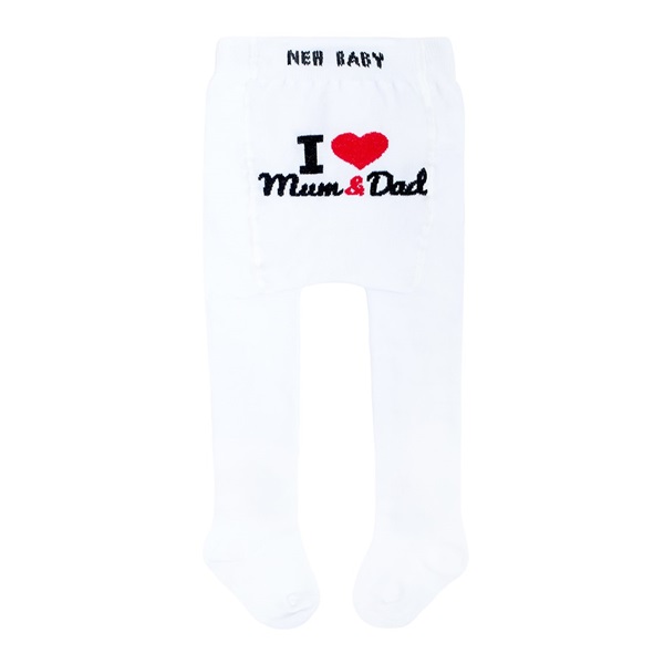 Pamut harisnyanadrág New Baby fehér I Love Mum and Dad