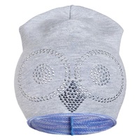 Tavaszi sapka New Baby bagoly szürke - lila