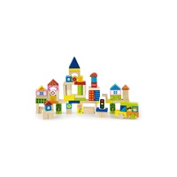 Fából készült kocka gyermekeknek Viga City 75 element