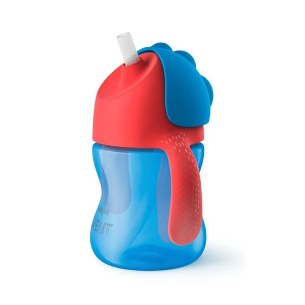 Bájos itató pohár hajlékony szívószállal Avent 200 ml kék