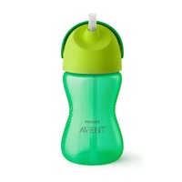 Bájos itató pohár hajlékony szívószállal Avent 300 ml zöld
