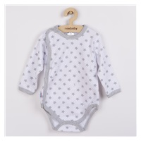 Baba body teljes hosszában patentos New Baby Classic II szürke csillagokkal