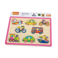 Gyerek fa puzzle fogantyúval Viga Jármű