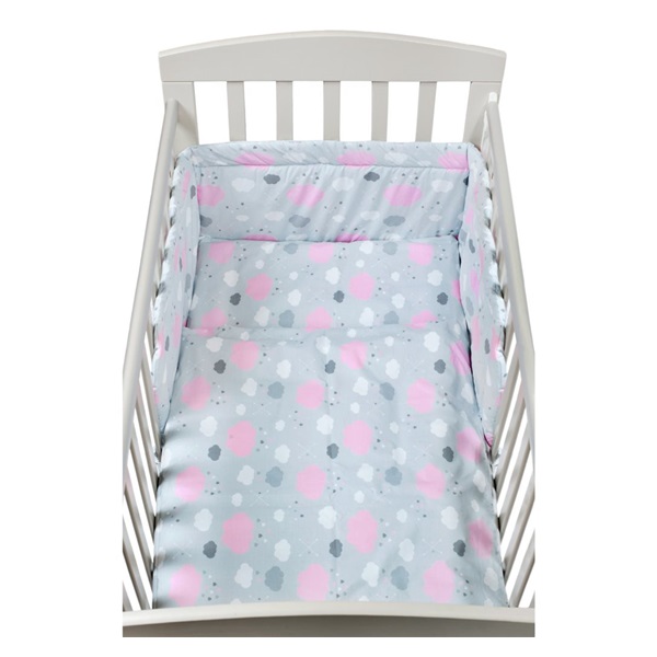 3-részes ágyneműhuzat New Baby 90/120 cm felhőcske rózsaszín