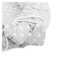 Luxus babafészek párnával és paplannal New Baby Minkyből Szívecske szürke