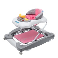 Gyerek bébikomp hintával szilikon kerekek Baby Mix rózsaszín
