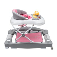 Gyerek bébikomp hintával szilikon kerekek Baby Mix rózsaszín