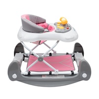 Gyerek bébikomp hintával szilikon kerekek Baby Mix rózsaszín