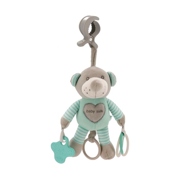 Vibrálós gyerek plüss játék Baby Mix maci menta