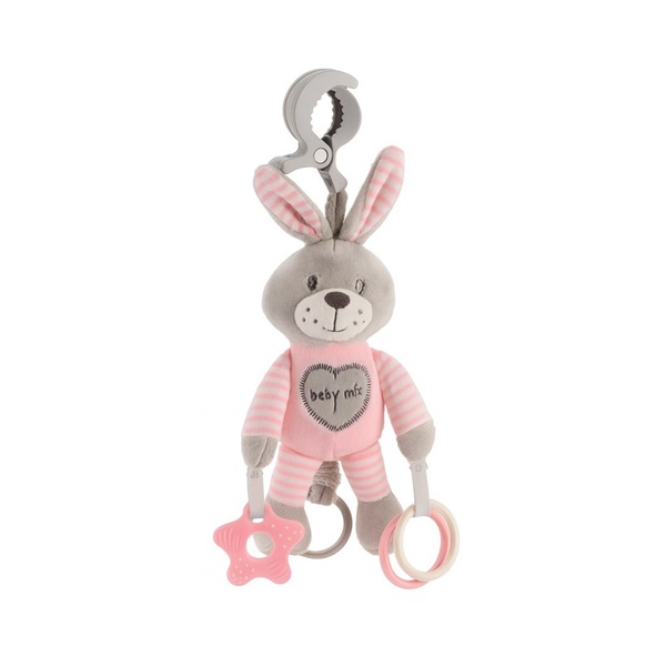 Vibrálós gyerek plüss játék Baby Mix nyúl rózsaszín