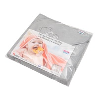 Gyermek frottír törölköző hímzéssel és kapucnival New Baby 80x80 szürke maci