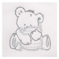 Gyermek frottír törölköző hímzéssel és kapucnival New Baby 80x80 fehér maci