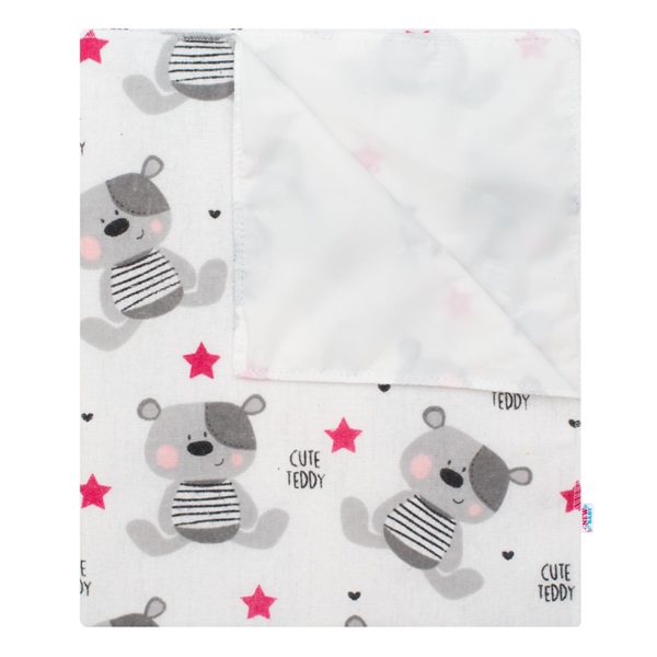 Vízálló flanel alátét New Baby Cute Teddy rózsaszín