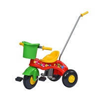 Gyermek pedálos tricikli vezetőrúddal BAYO JUNIOR piros