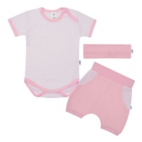 3-részes nyári pamut együttes New Baby Perfect Summer világos rózsaszín