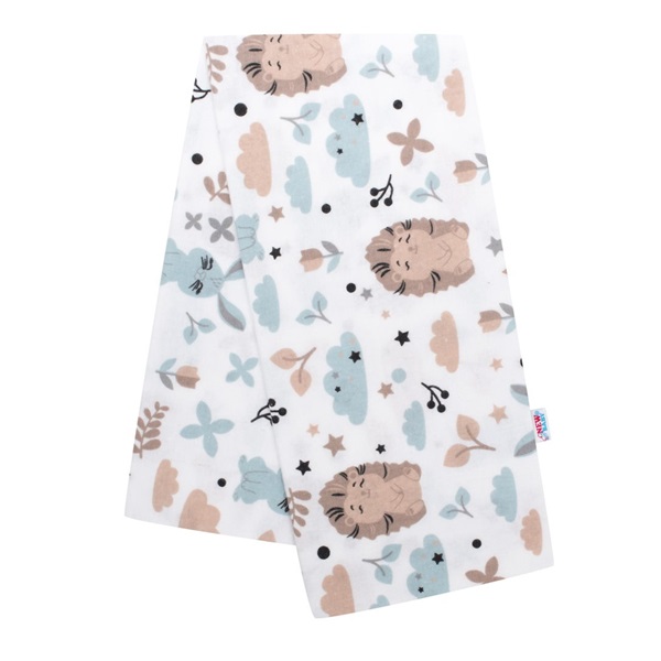 Flanel pelenka nyomtatott mintával New Baby fehér süni nyuszi
