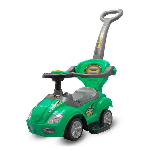 Bébitaxi tolókarral 3az1-ben Baby Mix Mega Car zöld