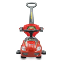 Bébitaxi tolókarral 3az1-ben Baby Mix Mega Car piros