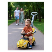 Bébitaxi tolókarral 3az1-ben Baby Mix Mega Car sárga