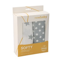 Pamut  tetra fürdőlepedő New Baby Softy 90 x 110 cm 2 db szürke fehér