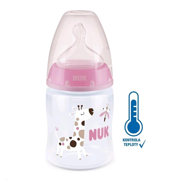 Baba cumisüveg NUK First Choice Temperature Control 150 ml pink