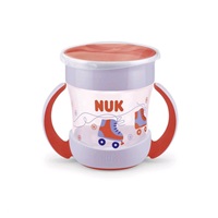 Bájos itató pohár Mini Magic NUK 360° fedéllel piros