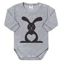Csecsemő body hossú ujj New Baby Állat Nyuszi szürke