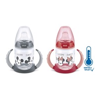 Baba tanuló itatópohár NUK Disney Mickey hőmérséklet jelzővel 150 ml szürke