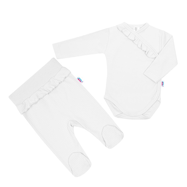 2-részes baba együttes New Baby Stripes fehér