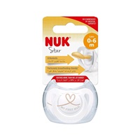 NUK Star baba cumi latex 0–6 h, szívet