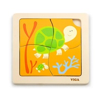 Fa képes kirakó puzzle Viga 4 db teknősbéka