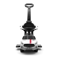 Zenélő bébitaxi vezetőrúddal Baby Mix RACER fehér (a csomagolás sérült)