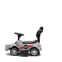 Zenélő bébitaxi vezetőrúddal Baby Mix RACER fehér (a csomagolás sérült)