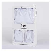 4-részes baba együttes újszülötteknek New Baby I AM fehér