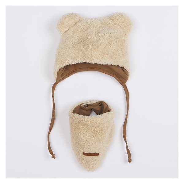 Téli baba sapka és nyakba való kendő New Baby Teddy bear bézs