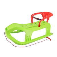 Műanyag szánkó háttámlával Baby Mix SNOW STAR zöld