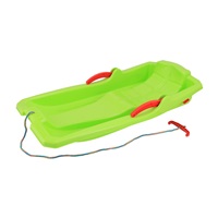 Műanyag lapos szánkó fékekkel Baby Mix KAROL zöld