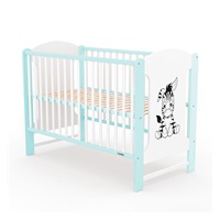 Gyerek kiságy New Baby ELSA Zebra fehér-menta