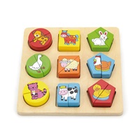 Fa képes kirakó puzzle Viga formák és állatok