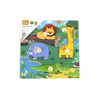 Gyermek fa puzzle Viga Vadon élő állatok 4 db