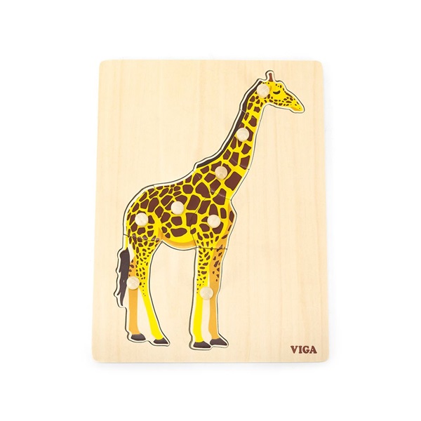 Gyermek fa puzzle Montessori Viga Zsiráf
