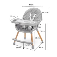 Etetőszék Baby Mix Freja wooden dark grey