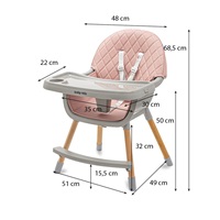 Etetőszék Baby Mix Freja wooden dusty pink