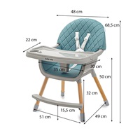 Etetőszék Baby Mix Freja wooden dusty green
