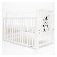 Gyerek kiságy New Baby BEA Zebra leengedhető oldalráccsal fehér