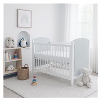 Gyerek kiságy New Baby MIA leengedhető oldalráccsal szürke